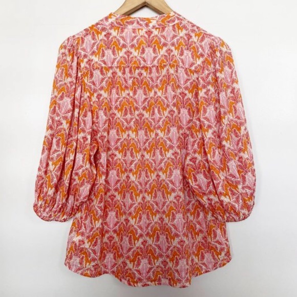 Anthropologie 0 blouse red and orange tigers print - Picture 5 of 5
